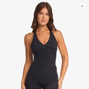 CSB Crop shop boutique Athena form black halter tank S